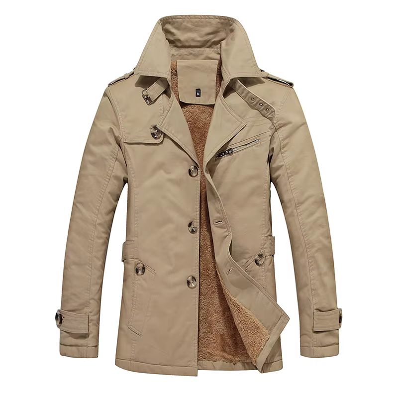 Veste doublée polaire à manches longues pour hommes, manteau chaud à col de nouveau style d'hiver, d