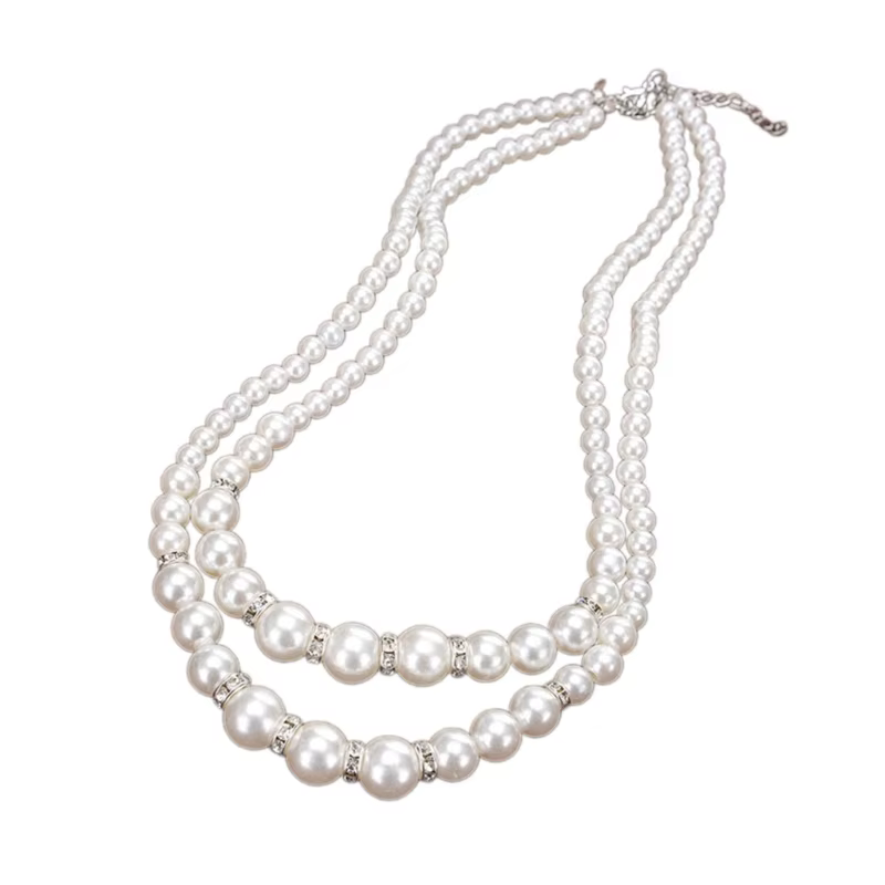 Collier Double couche perles colliers perles colliers femmes perles cou bijoux