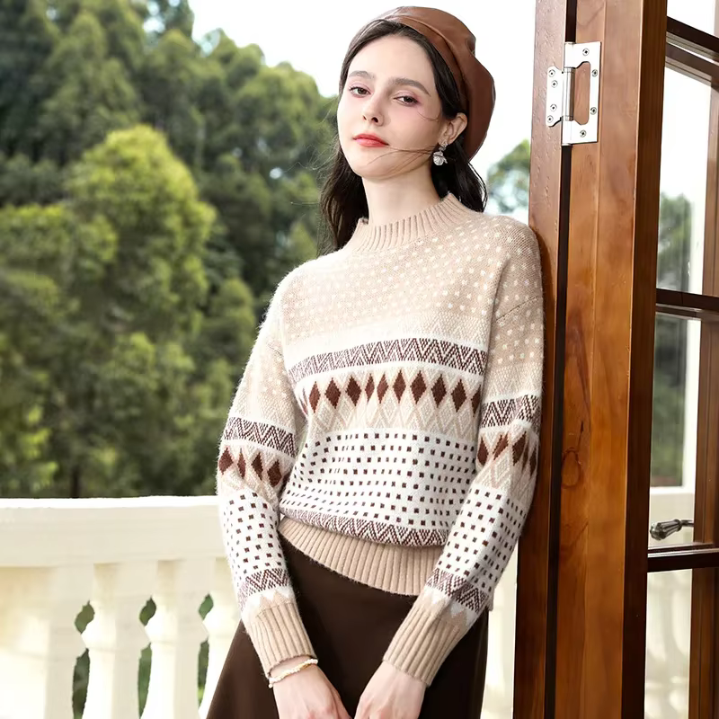 Pull en laine semi-col roulé pour femme, I Believe You, Pullover à manches longues, Automne, Hiver,