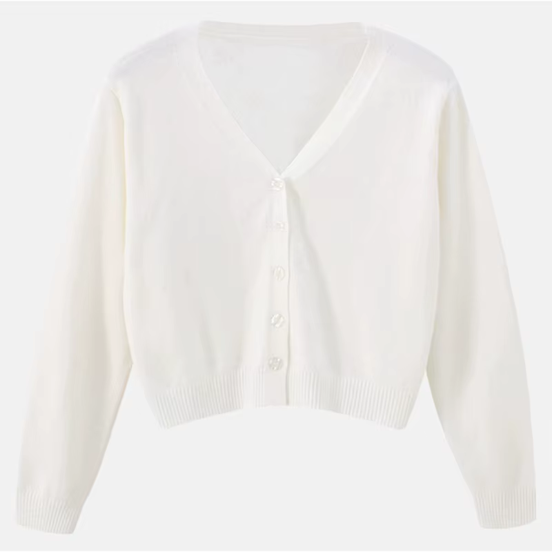 Cardigan multicolore à manches longues pour femmes, pull court, tricoté à la mode, vêtements féminin