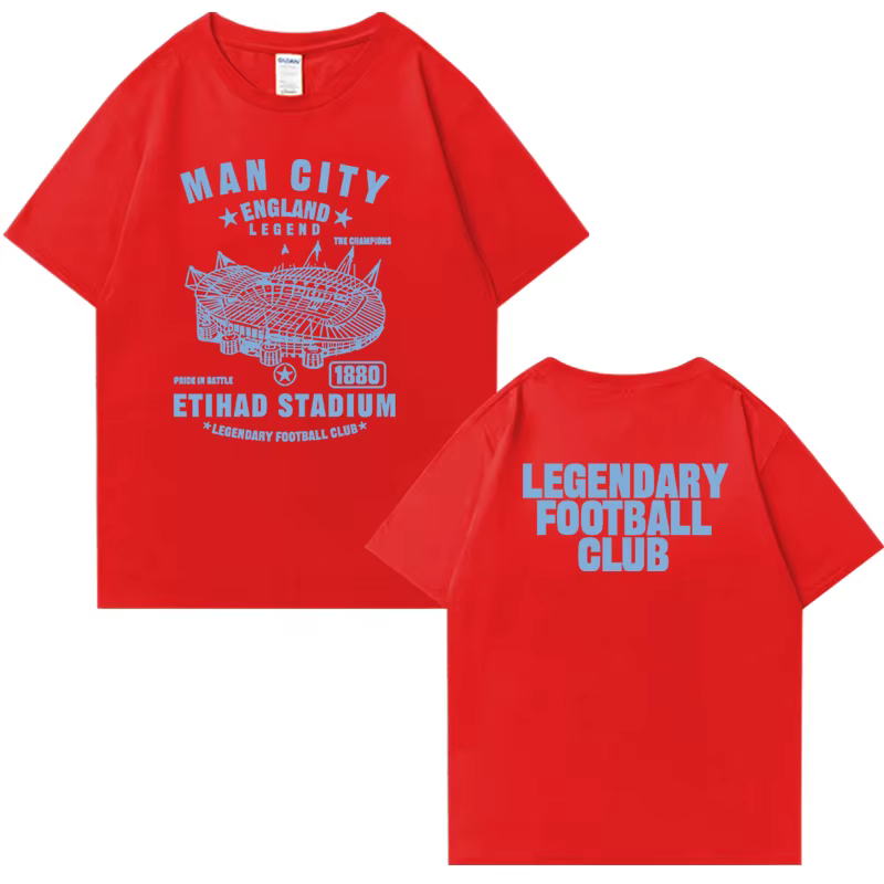 2025 Manchester CITY 100% coton hommes femmes T-shirt surdimensionné haut d'été décontracté à manche