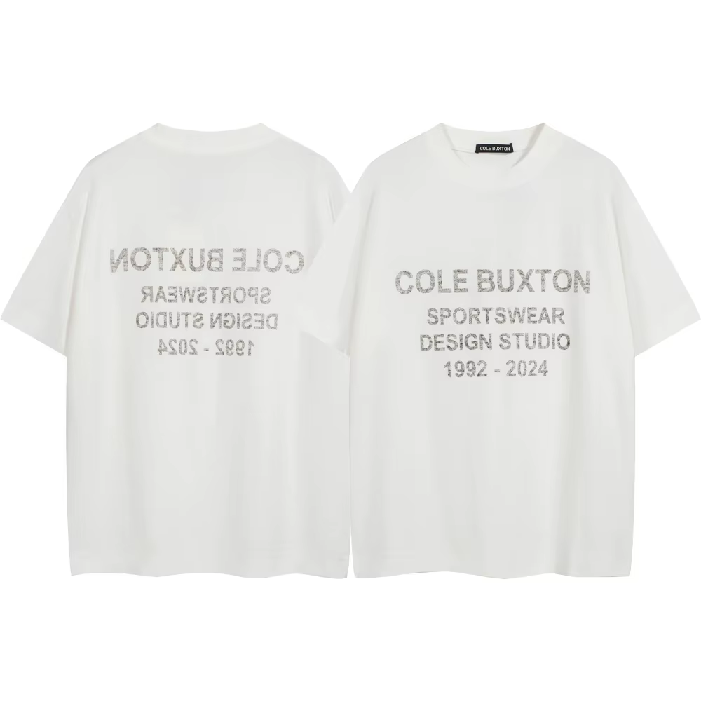 Cole Buxton Premium Vintage Slogan lettre Logo imprimé hommes surdimensionné décontracté col rond ma