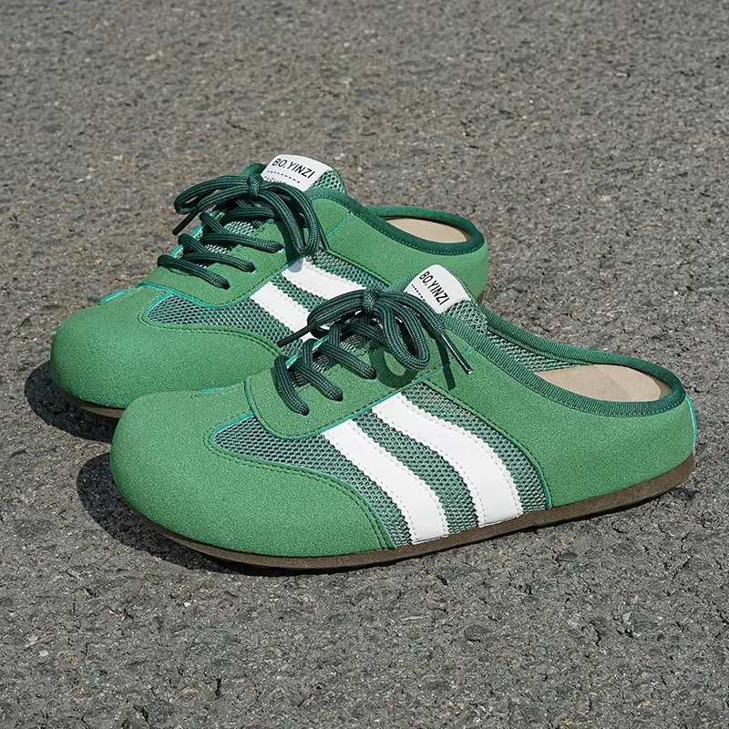 Chaussures d'été en maille pour femmes, demi-chaussures confortables et respirantes, pantoufles légè