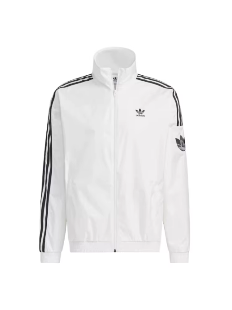 Veste à manches longues à col montant adidas Originals RETRO TREFOIL, unisexe, blanc JI7535