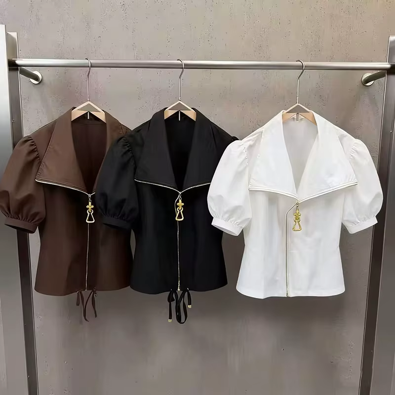 KUCLUT – veste décontractée à manches longues et col montant pour femmes, fermeture éclair en métal,