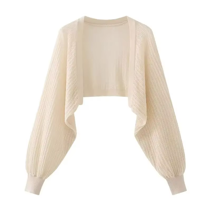 Cardigan tricoté en soie glacée française, résistant au soleil, veste fine d'été pour femmes, gilet,