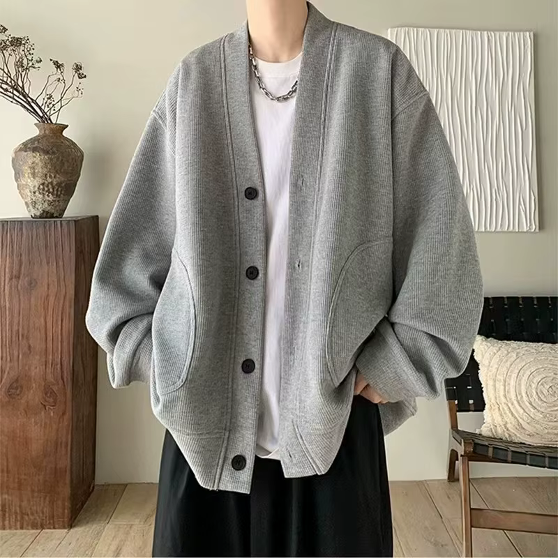 Veste tricotée à col en v pour hommes, nouvelle veste d'automne de marque tendance, Style décontract