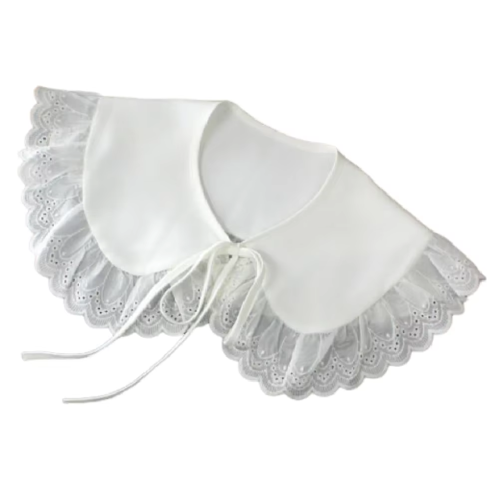 Faux col en dentelle simple et élégant, réglable, amovible, confortable, style châle à volants, poly