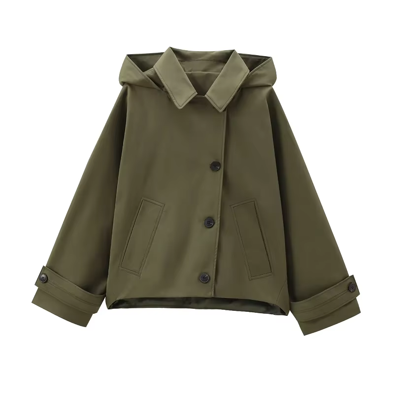 HXAO vert chaud hiver vestes à capuche femmes 2024 automne extérieur surdimensionné Bomber veste man