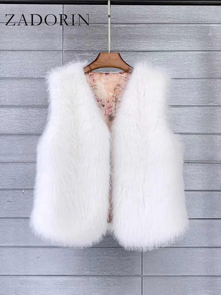 ZADORIN 2026 – Nouvelle Collection Automne Hiver – Gilet en fausse fourrure pour femme – Décontracté