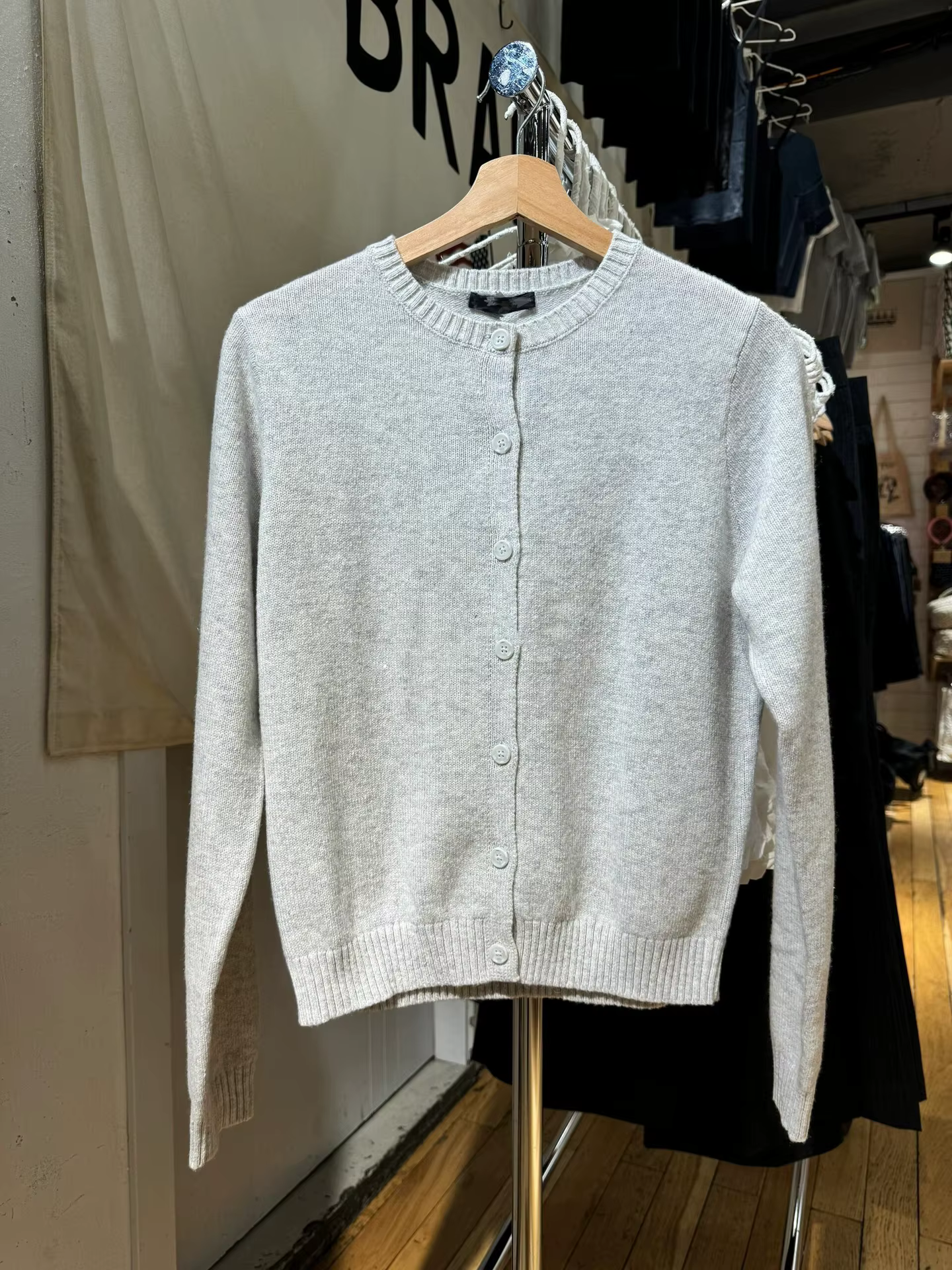 Cardigan tricoté à manches longues pour femmes, bleu, Vintage, col rond, décontracté, bouton, mantea