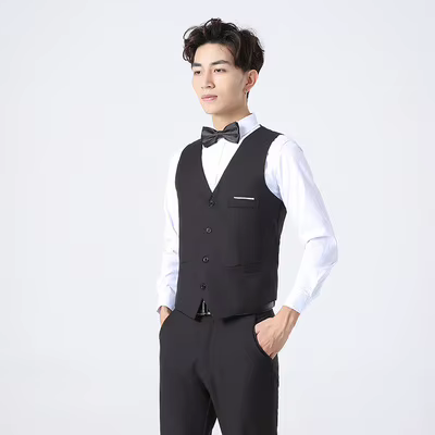 Gilet de costume pour hommes, coupe cintrée, vêtements de travail pour garçons d'honneur, affaires d