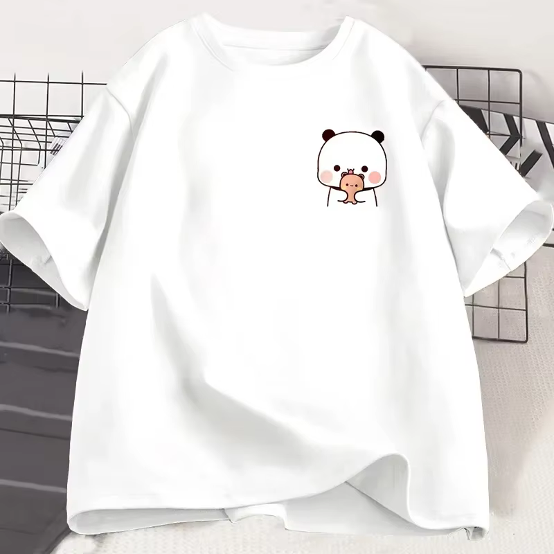 Panda Bear Bubu Dudu et leurs bébés T-shirt mode drôle T-shirt mode décontracté à manches courtes t-