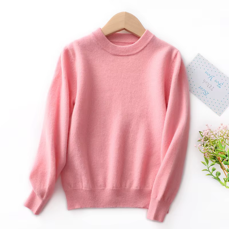 Pull en laine mérinos 100% pour enfants, pull épais et chaud en cachemire à manches longues et col r