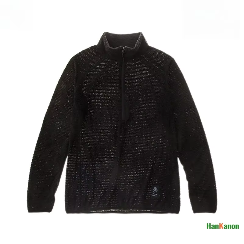Sweat-shirt à col montant et demi-zip pour homme, couche de base polyvalente en polaire respirante p