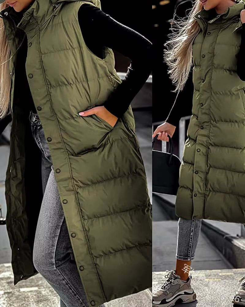 Veste à capuche avec fermeture éclair pour femme, gilet surdimensionné, vêtements d'extérieur d'hive