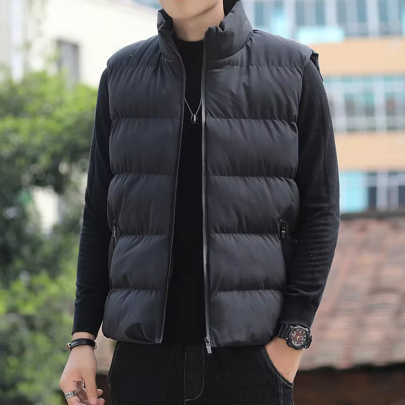 Nouveaux hommes automne hiver Parkas gilet Style coréen mode col montant coupe-vent chaud gilet mant