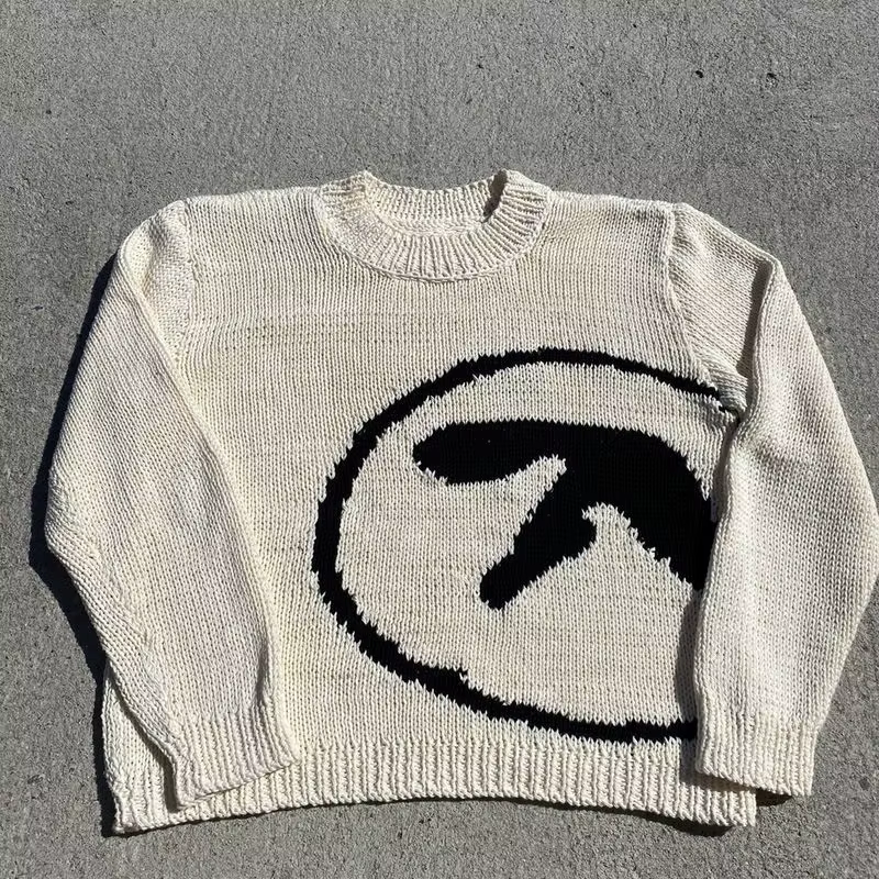 Pull femme Aphex Twin Knit Y2k automne pull à manches longues hauts Vintage tricots pull Streetwear