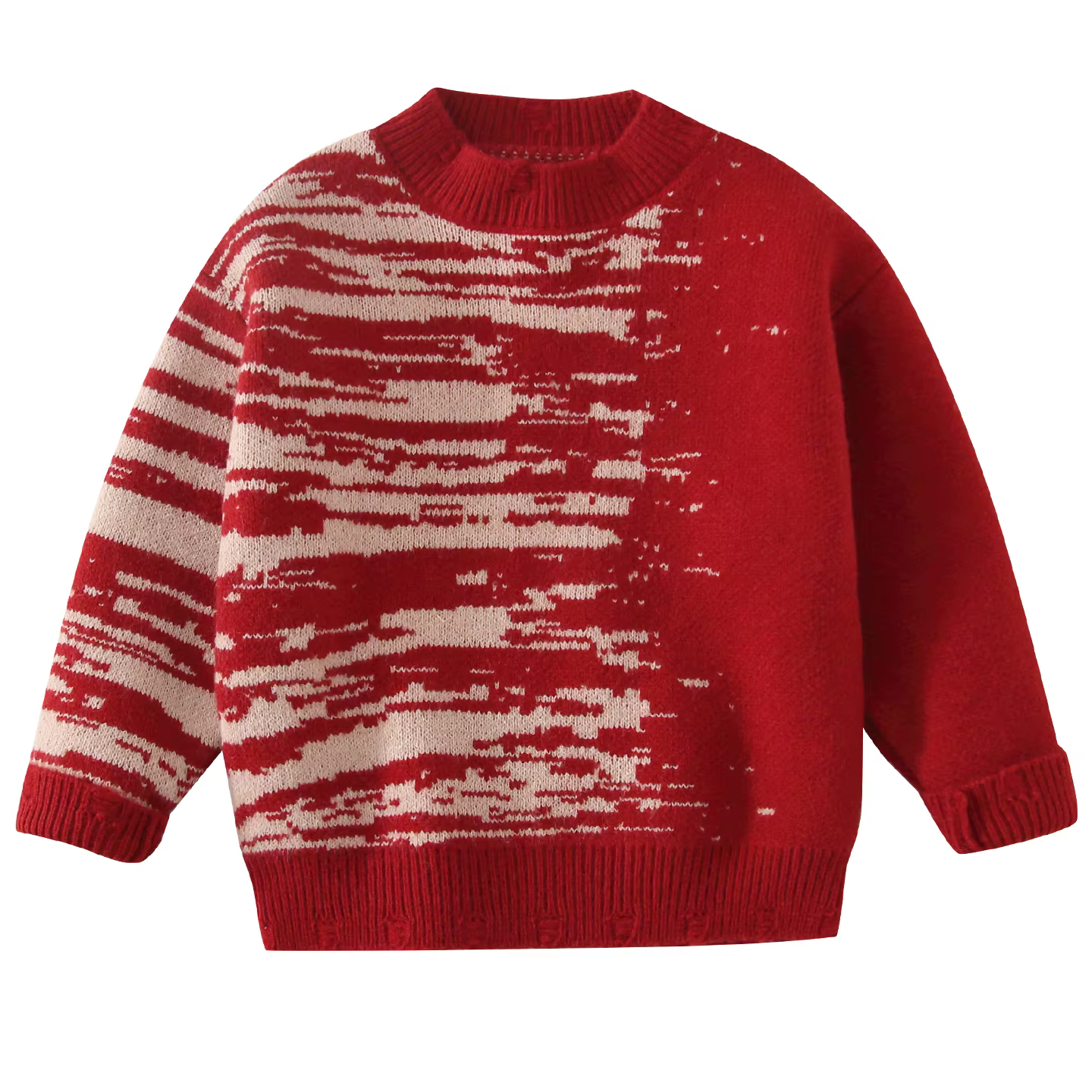 Pull tricoté de noël pour enfants, filles et garçons, pull en tricot rouge à manches longues, à la m