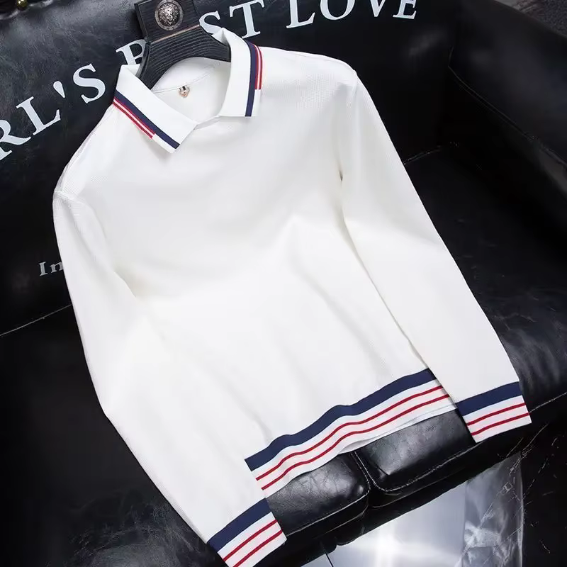 Sweat-shirt Slim Fit à Manches sulfpour Homme, Pull Moulant, Streetwear, Blanc, Polyester, Marque de