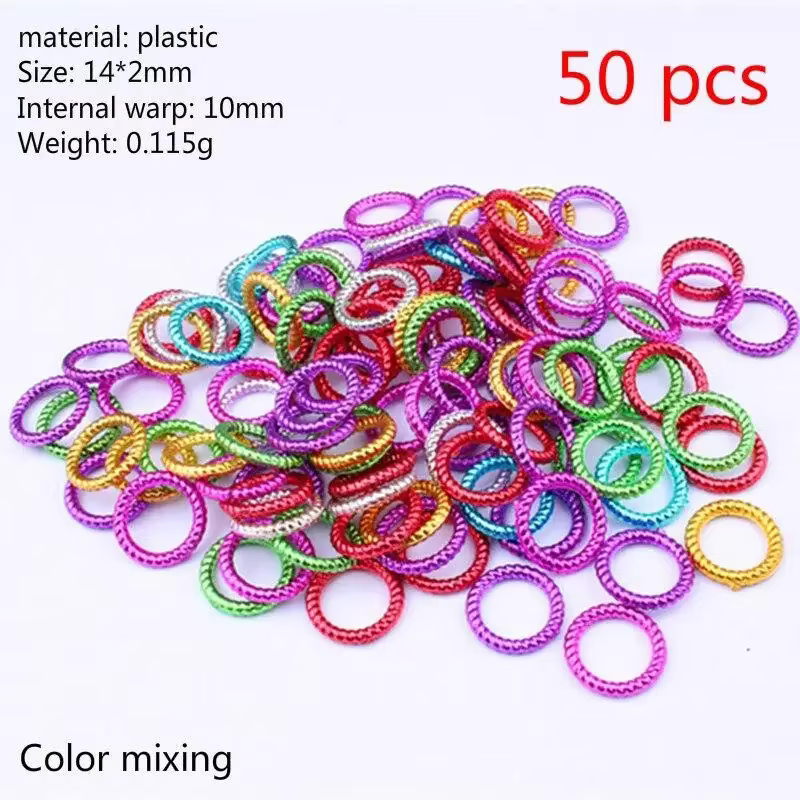 50 pièces/ensemble cheveux longs tresse perles pince à cheveux tresses coloré Dreadlock anneau perle