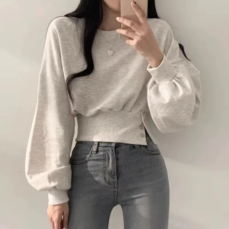 Pull uni pour femme, haut esthétique basique, en Promotion, vêtements populaires coréens, tendance E