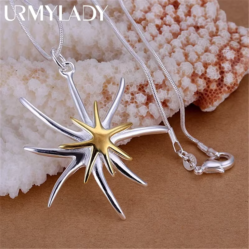 45-75 cm 925 collier en argent Sterling bijoux Promotions belle mode breloques élégantes étoile de m