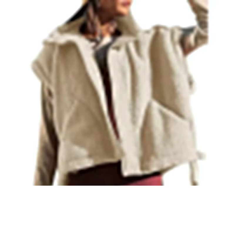 Gilet en polaire pour femme, veste sans manches surdimensionnée en sherpa