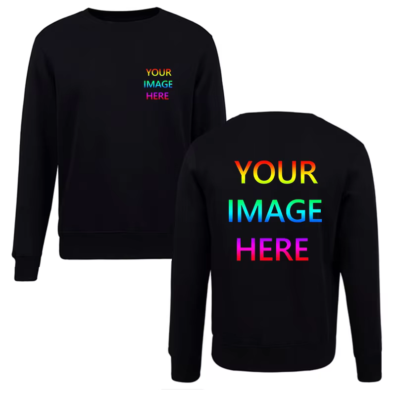 Sweat-shirt à capuche en coton pour hommes et femmes, pull personnalisé à col rond, avec Photo ou Lo