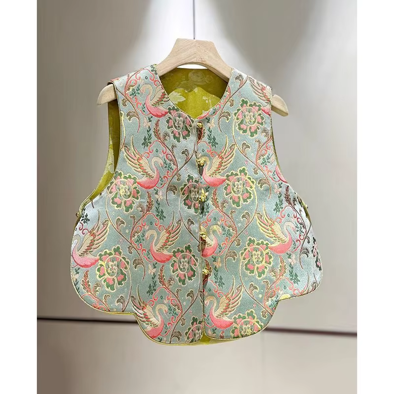 Nouveau Gilet Brodé pour Femme, Style National Chinois, Veste d'Été Polyvalente