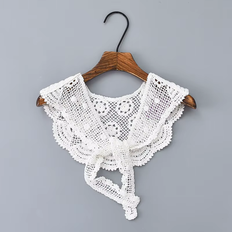 Faux col en dentelle tricoté au Crochet pour femmes, petit châle décoratif, faux col, accessoires de