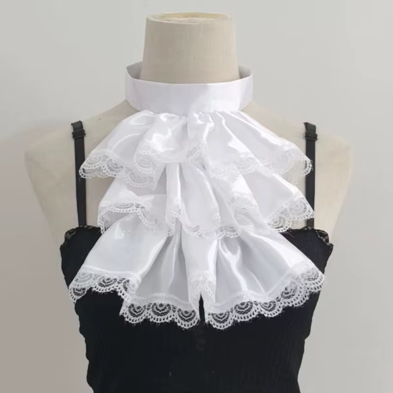 Faux col détachable en dentelle à volants, cravate Lolita, écharpe, poignets, couches de cou, cravat