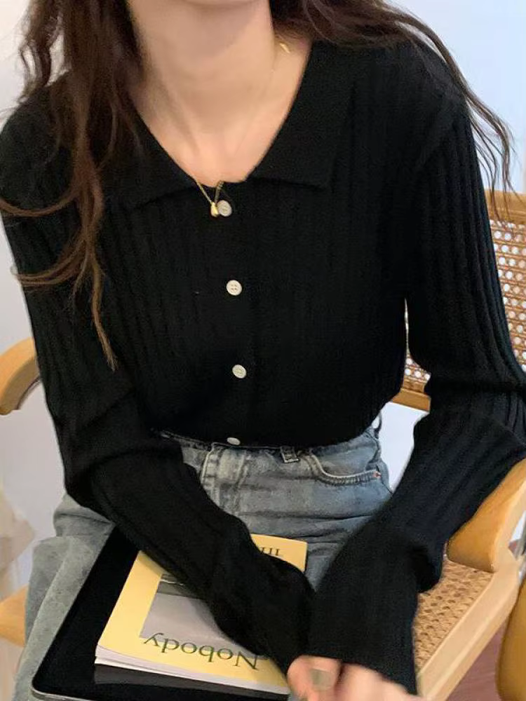 Pull col en V pour femme, collection automne-hiver 2026, avec boutons, pull doux, hauts tendance