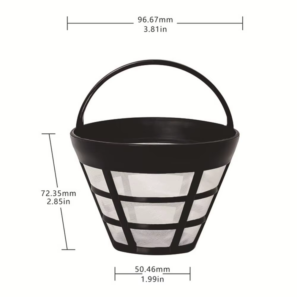 Filtre à café réutilisable en forme de cône, passoire à mailles fines pour cafetière, équipement de 