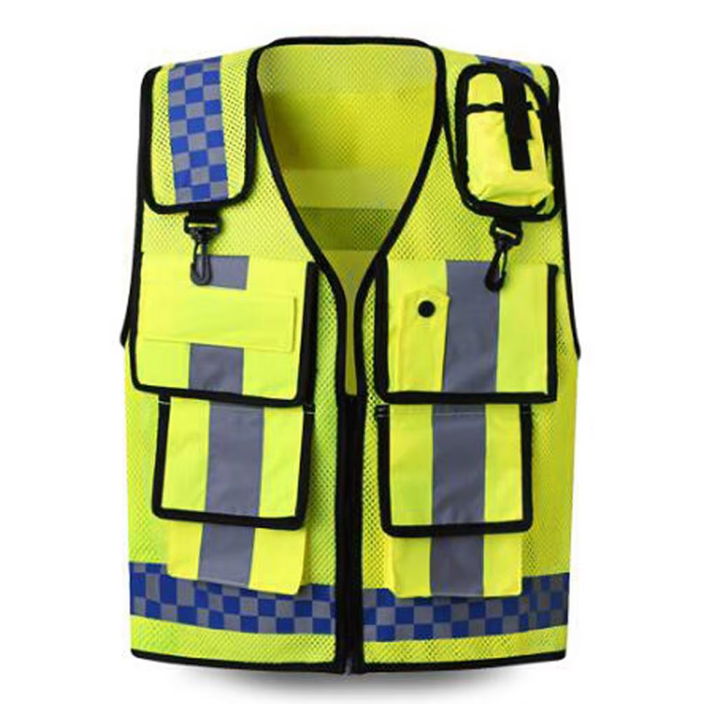 Gilet de sécurité respirant en maille, gilet haute visibilité, gilet à poches multiples collé, vêtem