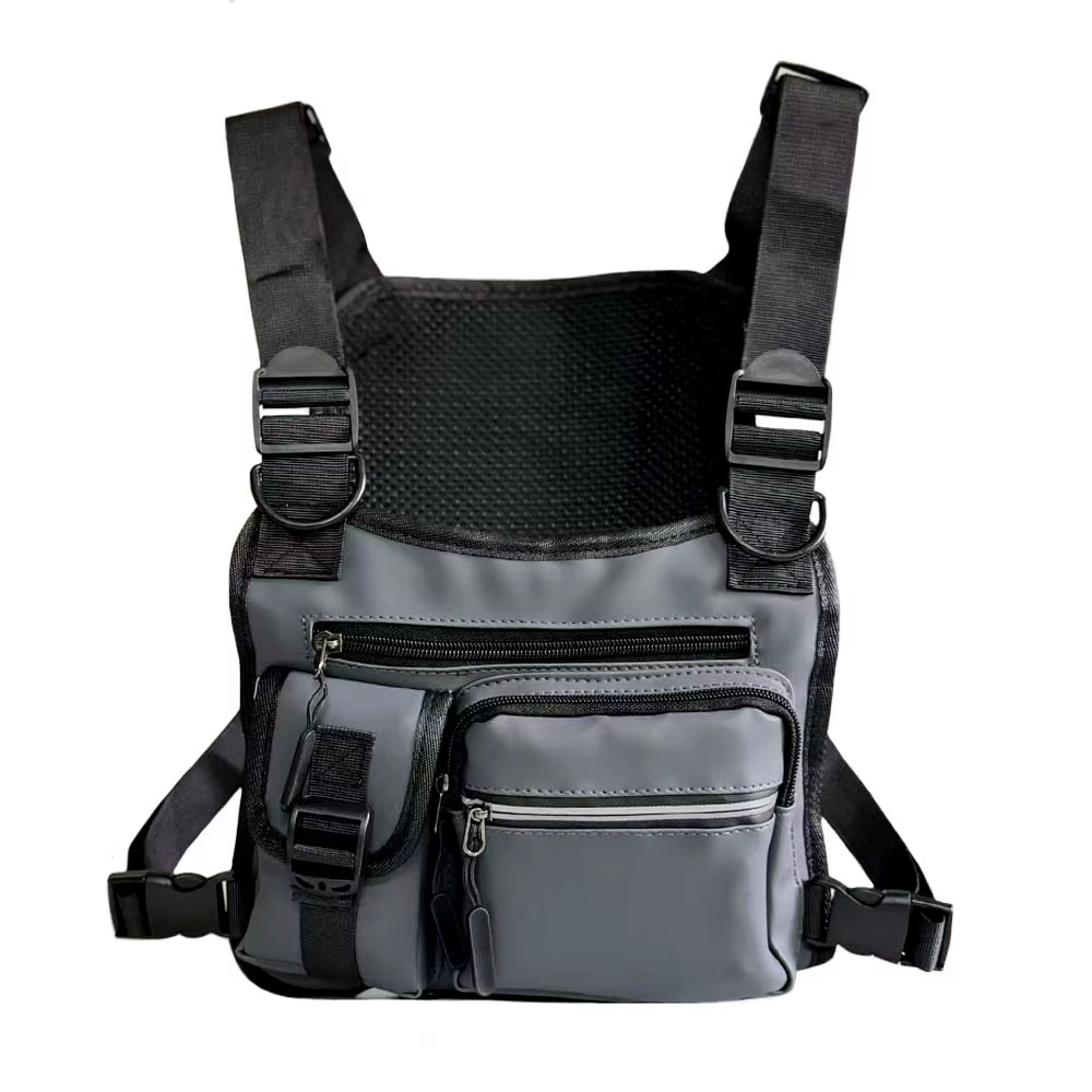 Sac de poitrine de gilet fonctionnel pour vêtements de travail, sac de gilet réfléchissant de marque