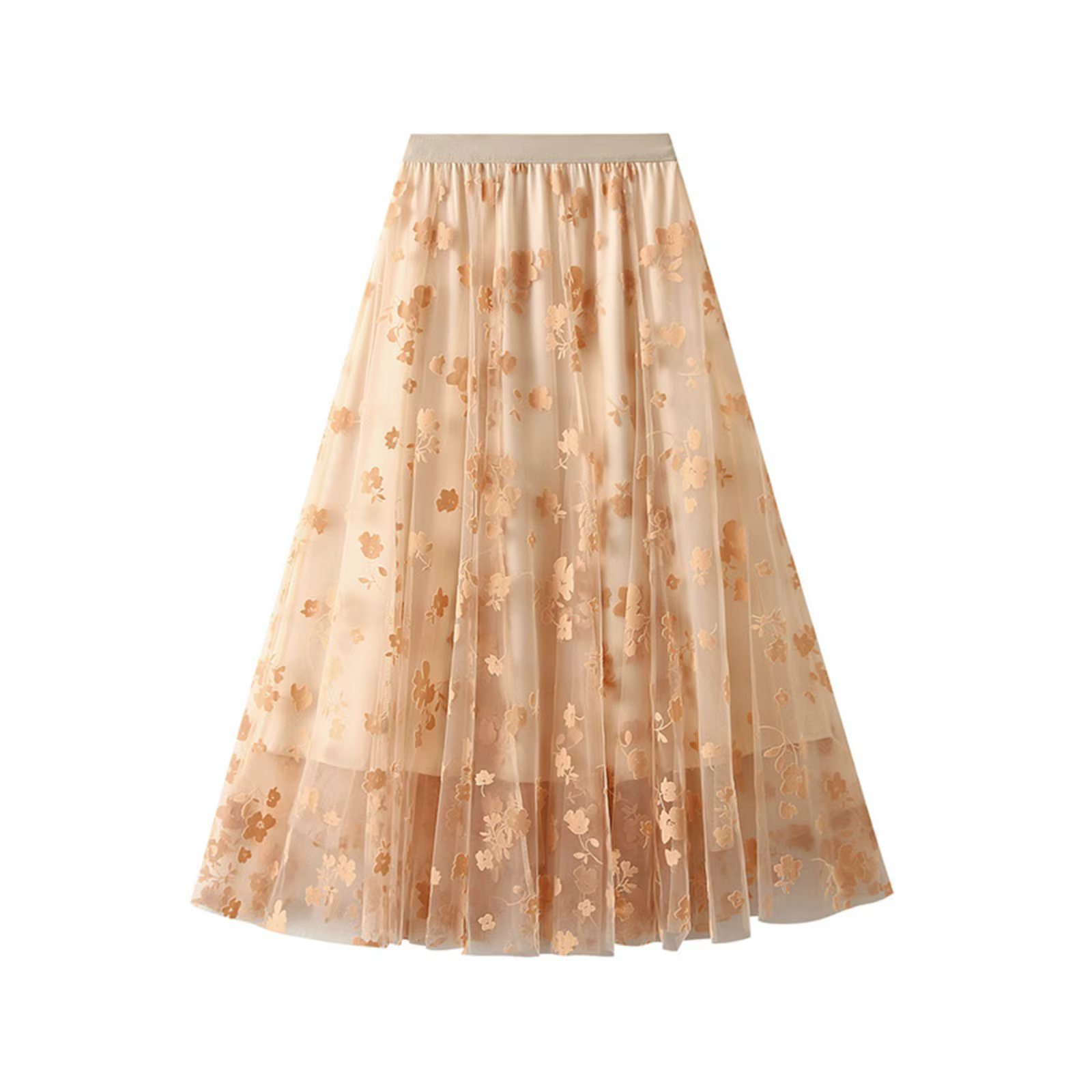 2025 Style français maille jupe florale pour les femmes taille haute mince une ligne jupe été couleu