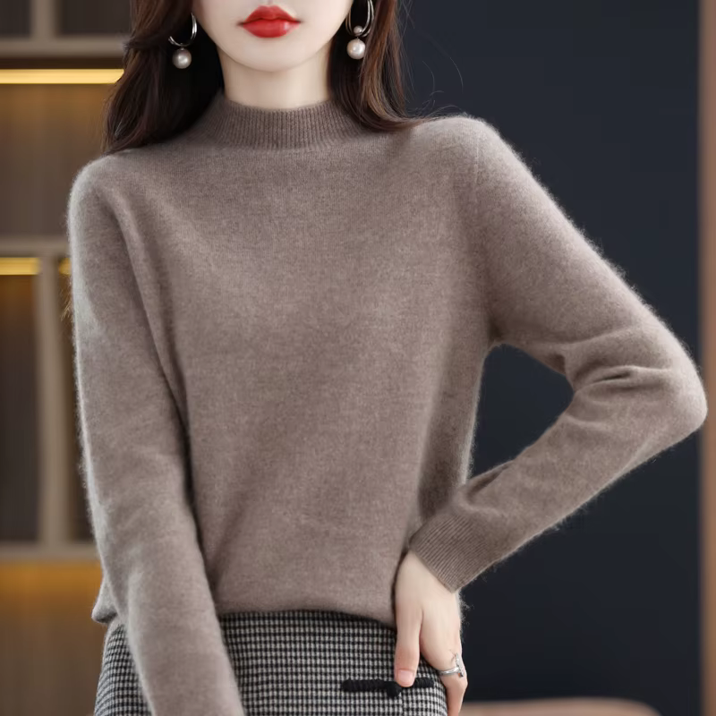 Pull en Cachemire pour Femme, 100% Laine Mérinos, Chaud, Nouvelle Collection Hiver 2024
