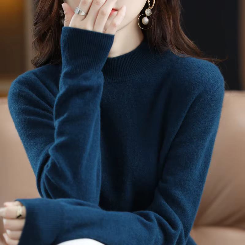 Nouveaux pulls tricotés à col semi-montant pour femmes 2026 – Tendances mode, coupe ajustée, décontr