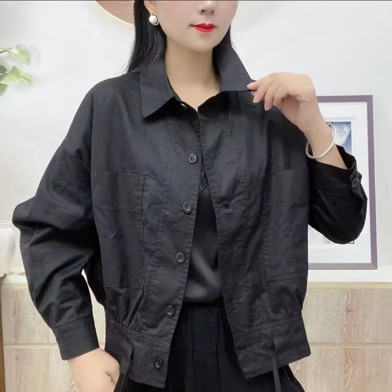 Cardigan à boutons à la mode, chemise polyvalente, manches longues, couleur unie, haut décontracté
