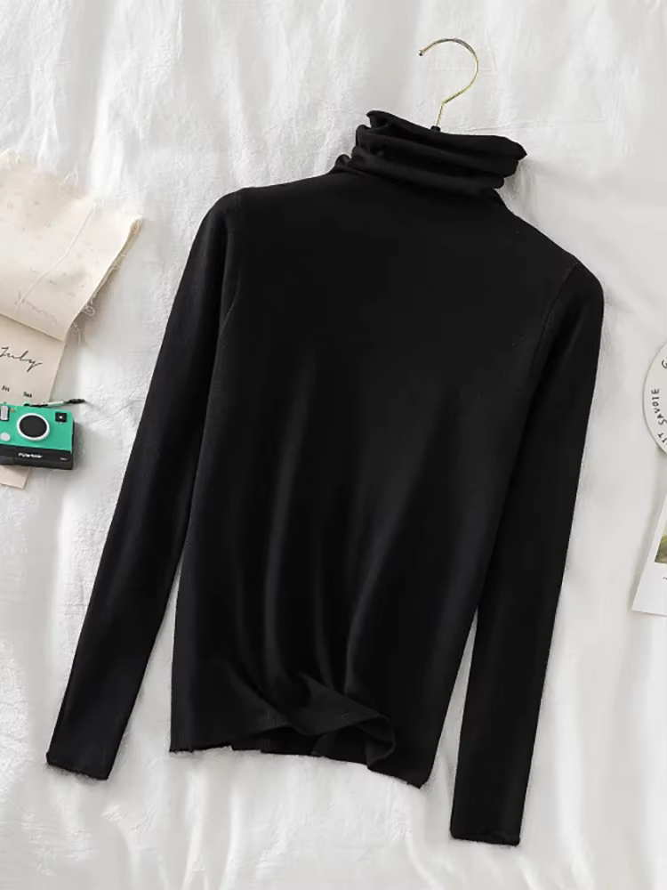 Pulls Col Roulé Femme 2026 – Nouveauté Automne Hiver – Chandail Tricoté à Manches Longues – Haut Dou