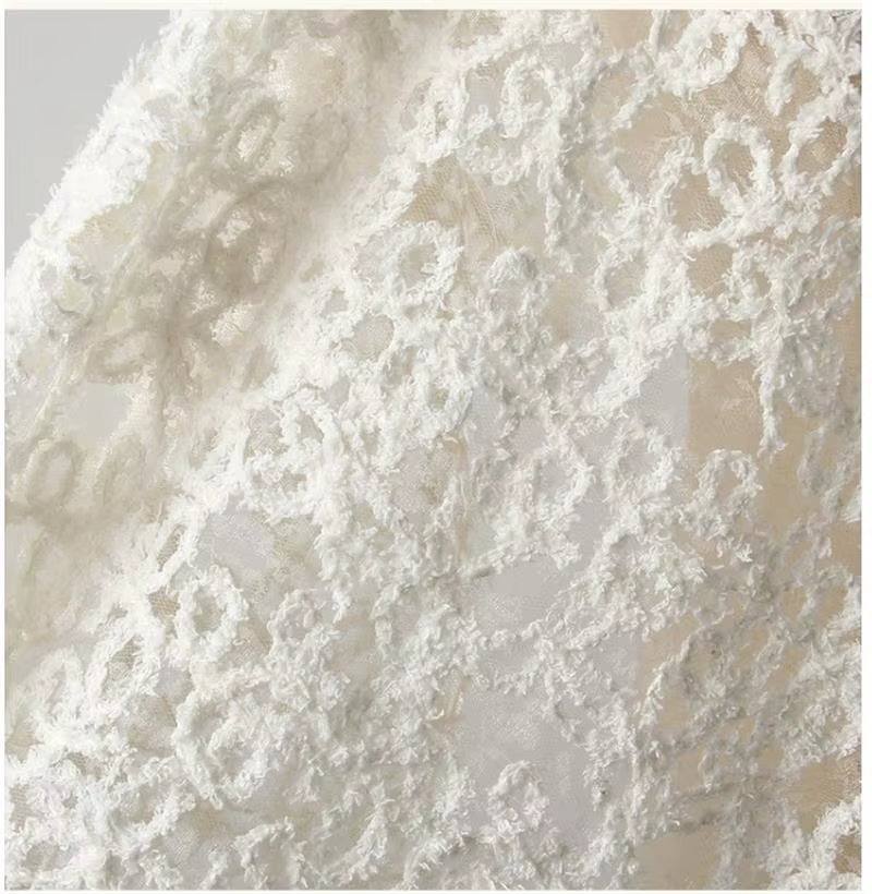 SeAbropérer ed Vine Mesh 3D Brodé Tissu, Mode Créative, Designer