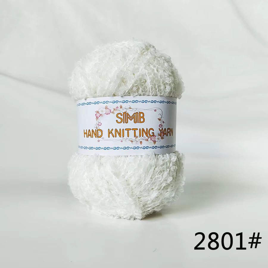 Fil bouclé en laine 50g, pelote de fil fantaisie bouclé fin pour crochet à la main, sac de poupée DI