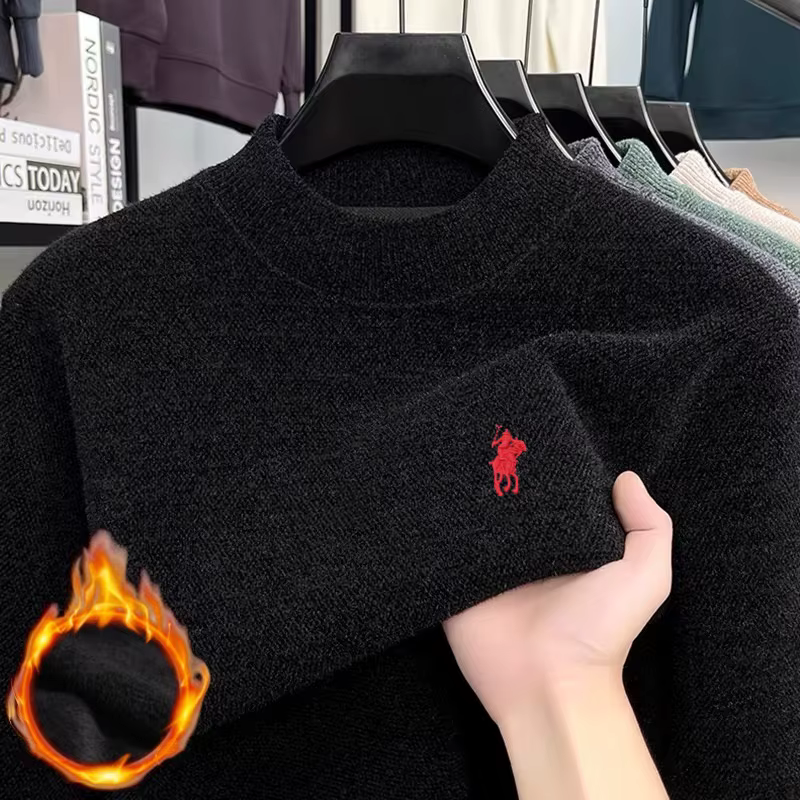 Pull confortable tricoté brodé de poney de marque Paul classique pour l'automne et l'hiver, nouveau