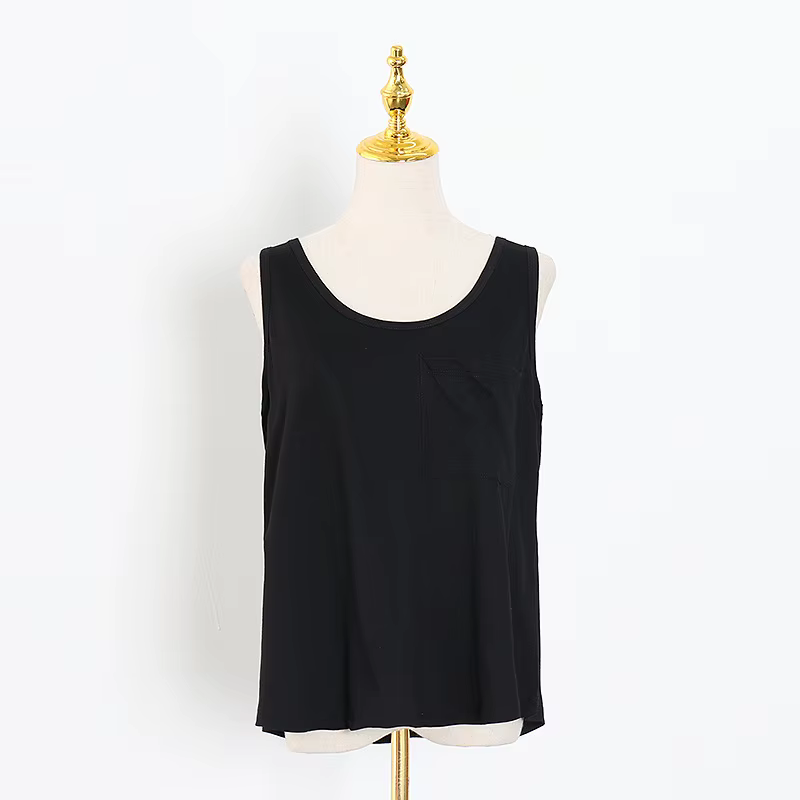 Simple polyvalent gilet haut femmes 2026 nouvelle mode femmes polyvalent décontracté épaule T-Shirt