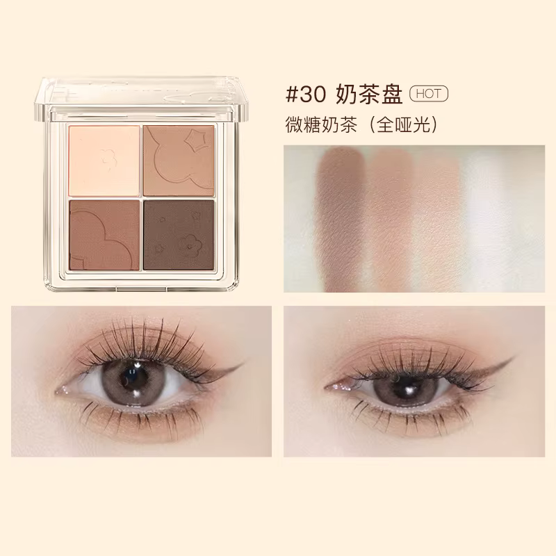 Judydoll-Palette de fards à barrage quatre couleurs, thé crémeux, terreux, 256 couleurs, maquillage,