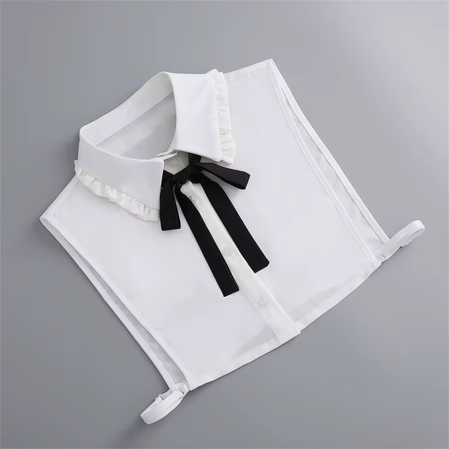 Chemise à Revers avec Nministériels d Papillon pour Fille, Col Amovible, Pull, Blouse, Faux Col, Déc
