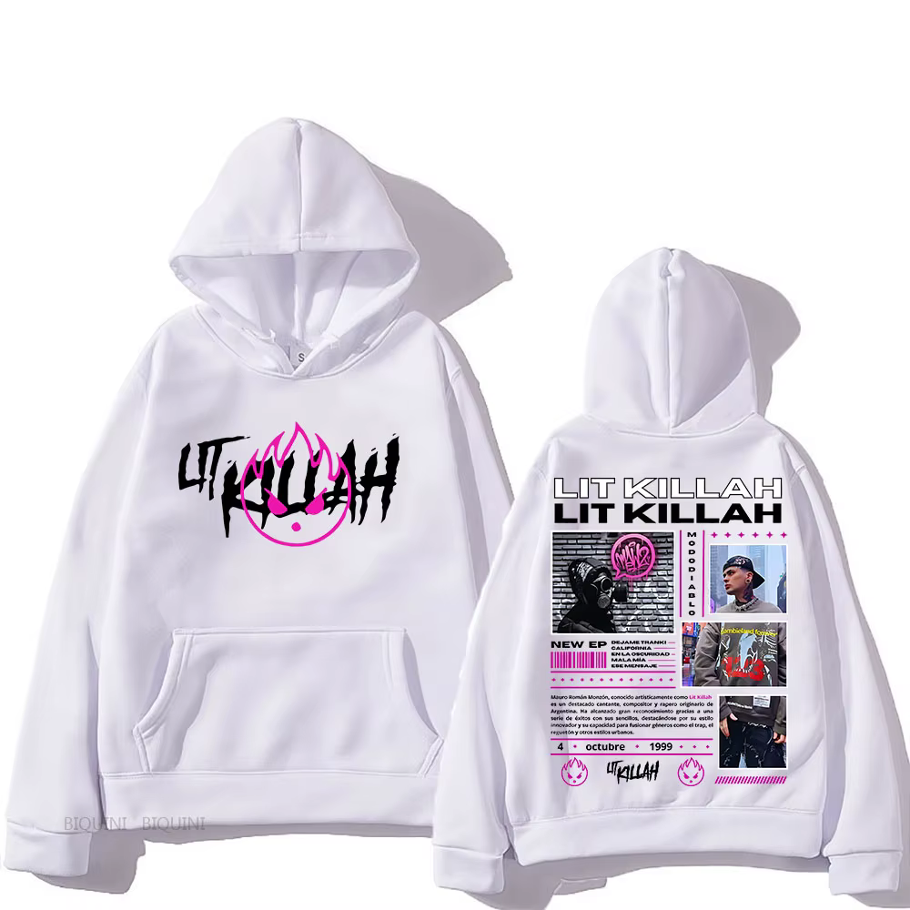 Paulo Londra à capuche LIT Killah Funko Pop Hip Hop décontracté rétro sweat avec capuche polaire vêt