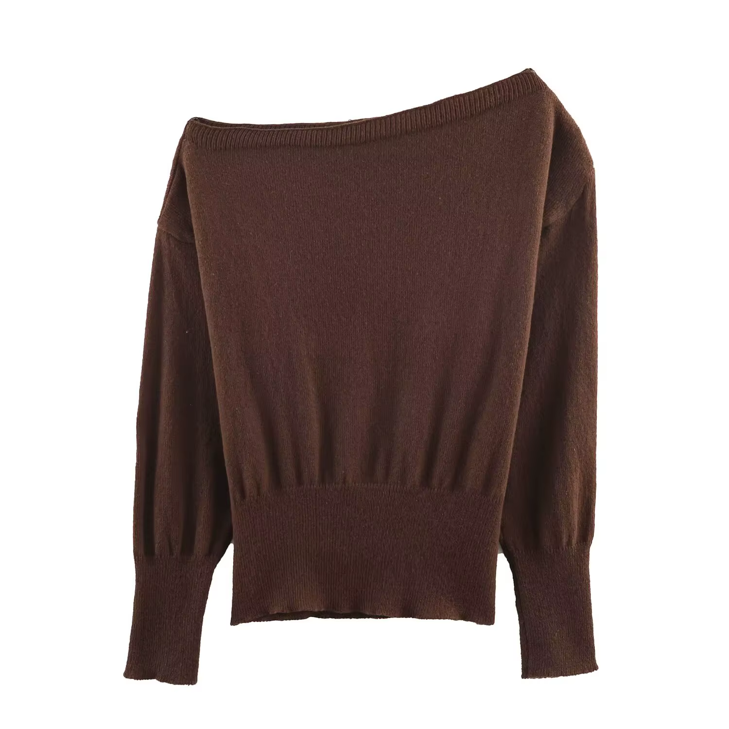HH nouvelle femme hiver polyvalent col bateau manches longues tricoté pull femme mode décontracté ch