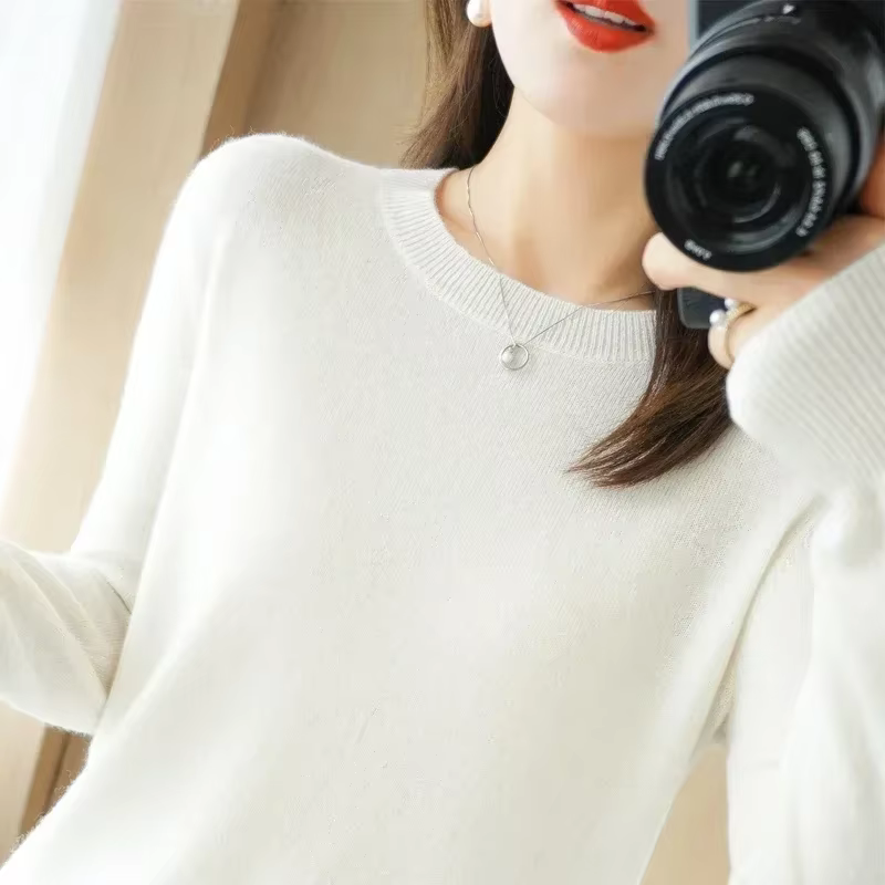 Pulls pour femmes 2026 – Nouveauté automne-hiver, manches longues, col rond, pulls chauds, chemises